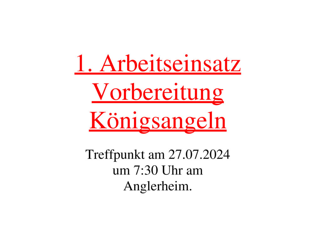 1. Arbeitseinsatz